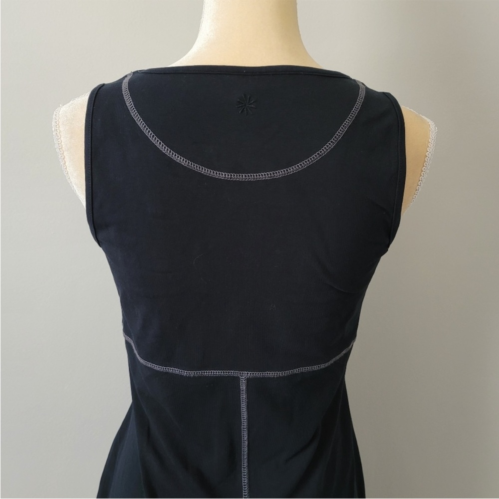 ATHLETA Black Organic Cotton Jersey Knit Sleeveless Tank Dress, hidden pocket, M - Picture 5 of 11